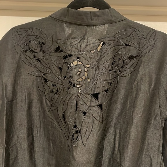 Axiom 1980s Does 1940s Black Vintage Dress Size 14 - Picture 3 of 12